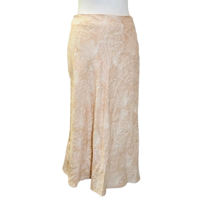 BASQUE Size 8 Linen Maxi Skirt Yellow 
