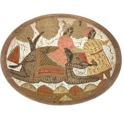 Decorative Vintage Indian Brass Hanging Plate 