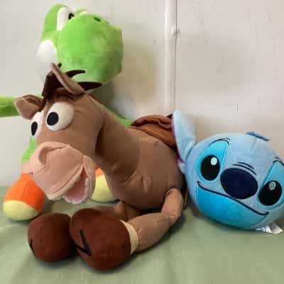 Yoshi, Bullseye (Toy Story), & Stitch Plush Toy Bundle