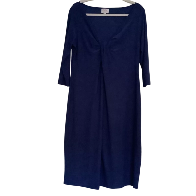 Leona Edmiston.  Navy Blue Jersey Dress.  Size 3 / 14