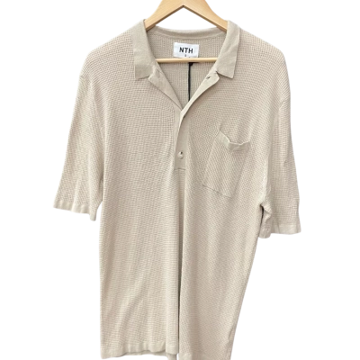 NTH  Mens  Size S Beige Polo Shirt