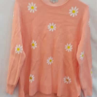  Womens Bella Size S Jumper / Pullover Peach / White / Yellow 