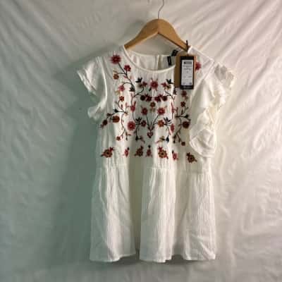 Vero Moda Womens  Size M Floral Top / Sleeveless Top Floral / White 