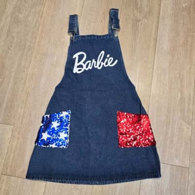 Barbie x Missguided Denim Overall Dress - Size M/12 