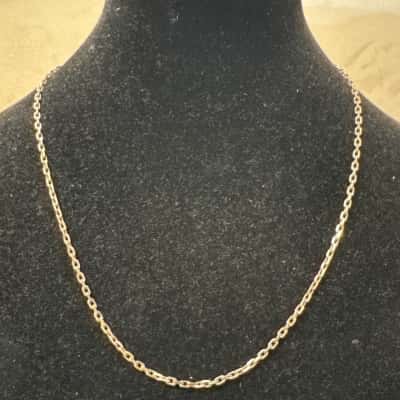 Unisex Silver 925 Stamped Chain Link Necklace 