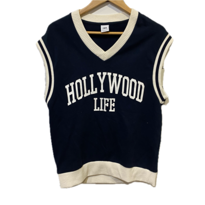 Zara Mens Sleeveless Jumper Size S Blue / White 