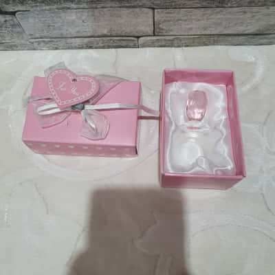 Pink Glass Pacifier Ornament With Box