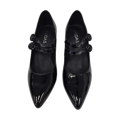 Midas Womens  Size 40 Black  Patent Leather Masony-MI Shoes