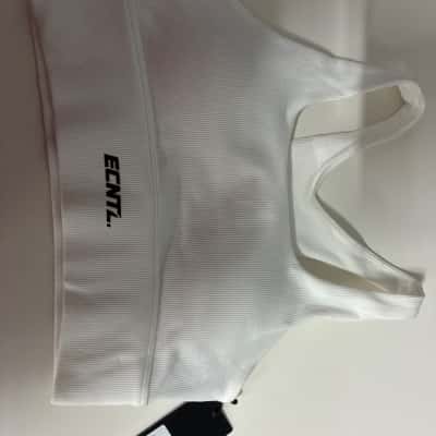 ECNTL   Size 12 White sports bra crop top new 