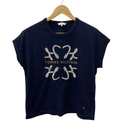 Tommy Hilfiger Womens  Size XXS Short Sleeve Top Navy Blue 