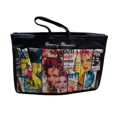  Women’s Super Cute Cherry Blooms Vogue Magazine Pocket Front Toilet Bag  