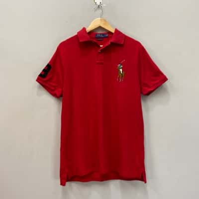 Ralph Lauren Mens  Size L Slim Fit Polo Shirt Red 