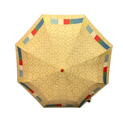 Coach 'Signature Stripe' Logo Umbrella - Beige / Multicoloured