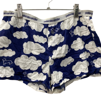 Peter Alexander Mens Navy Blue / White pyjama shorts