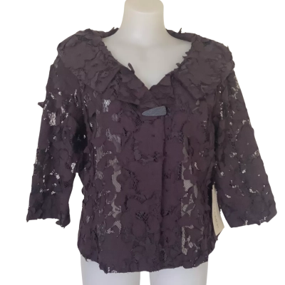 BNWT* Andiamo  Patch Jacket. Dark Chocolate.   Size 14 