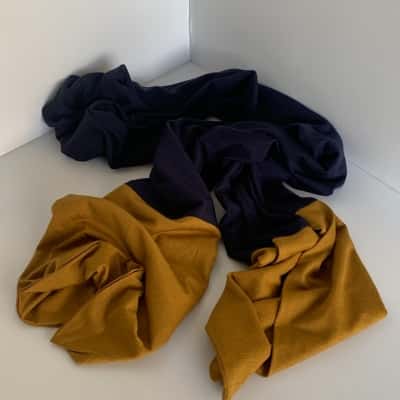 100% Merino Wool Navy & Mustard Scarf