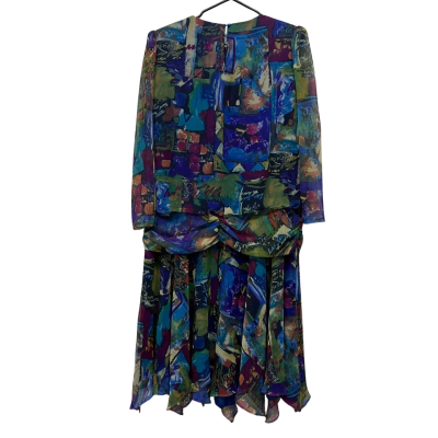  Womens  Size 12 Long Sleeve Dress Multicoloured 