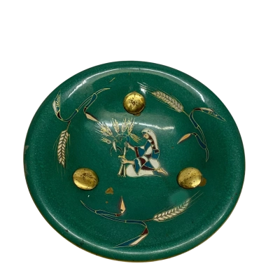 Vintage Israeli enamel decorative plate 