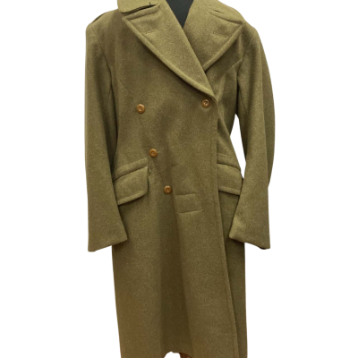  Unisex  Size 32 Khaki Military style woollen coat 