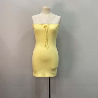 White Fox Womens  Size M Mini Dress Buttercup Yellow 