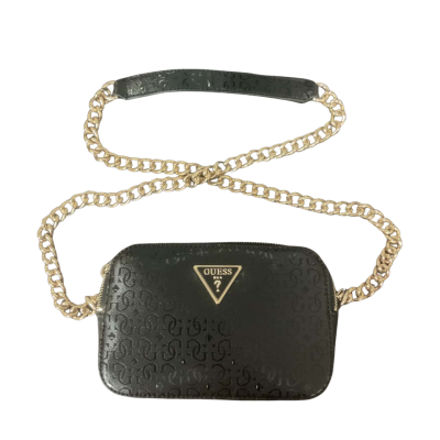 Womens Guess Crossbody Handbag Black  / Gold/Patter 