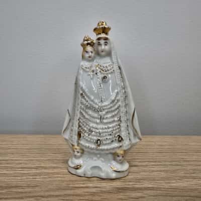 Vintage Porcelain Madonna & Child Figurine – Our Lady of Mount Carmel – 598