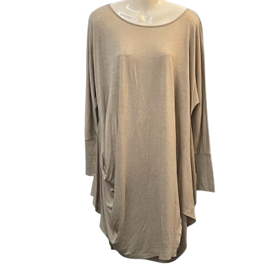  Womens Resort Report Size XL Blouse / Long Sleeve Shirt Beige 