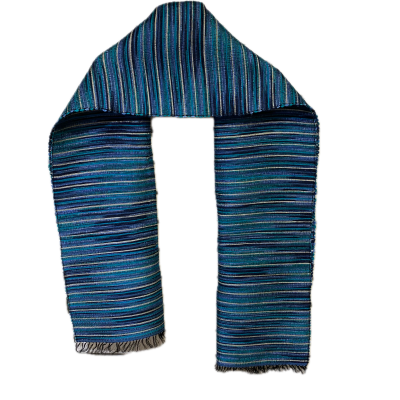 Jim Thompson Womens Scarf Black  / Blue / Pattern 