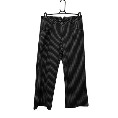 Ellis & Dewey Womens Black & White Pinstriped Pants Size M