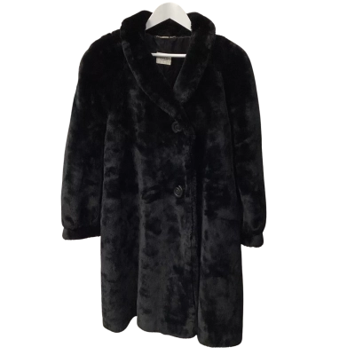 CM Womens Size L / M Fur Coat Black  