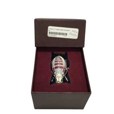 Silver Enamelled Metal Beetle Trinket Box - Brand New In Box