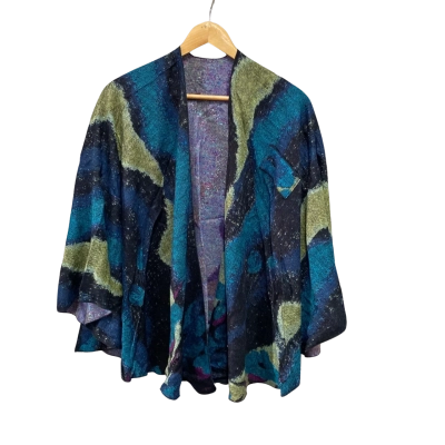Rapti Womens  Open Cardigan Blue / Green / Purple 