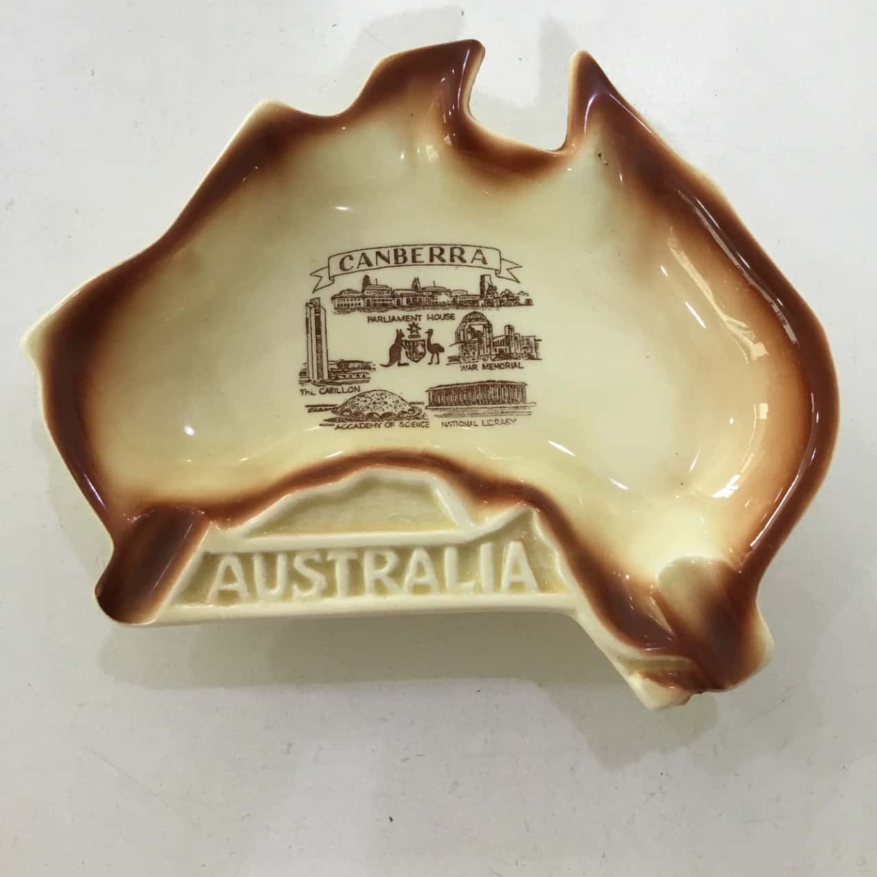 Vintage Map of Australia Ashtray