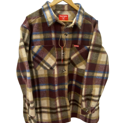 Hard Yakka Mens  Size XXL Beige / maroon Checked /shirt /jacket  
