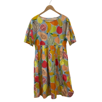 Gorman Womens  Size 8 Short Sleeve Dress  Multicoloured / Fruit Pattern 