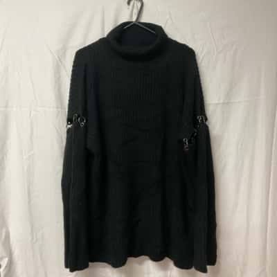 Women’s Dangerfield Size L Black Turtleneck Jumper 