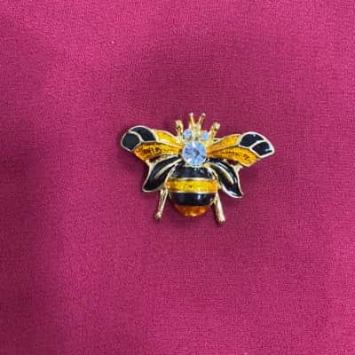  Womens Bee Brooch with Diamanté Accents