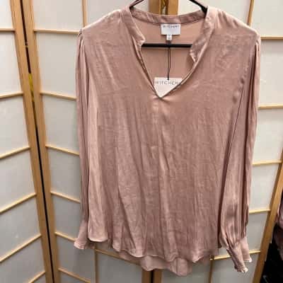 Witchery Womens  Size 14 Blouse / Long Sleeve Top Beige / Nude / Pink  