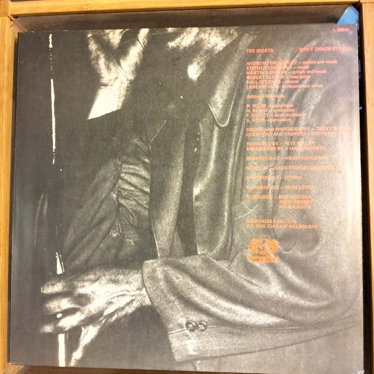 The Sports Don't Throw Stones. Mushroom Records. L36844. Pressed in