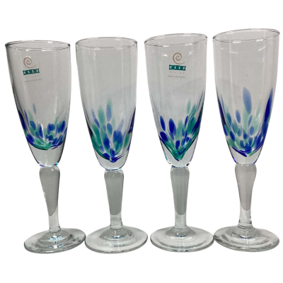 Esse design hand blown champagne flutes