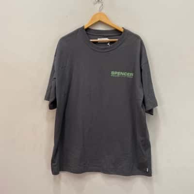 Spencer Project Mens (Large logo on back) Size XXL Short Sleeve T-shirt Green / Grey 