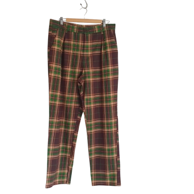 Dangerfield Mens  Size 34 Straight Leg Pants Tartan/ Green BNWT