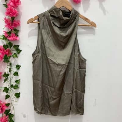 Decjuba Womens Holly Sleeveless Top Size 14 Sage 