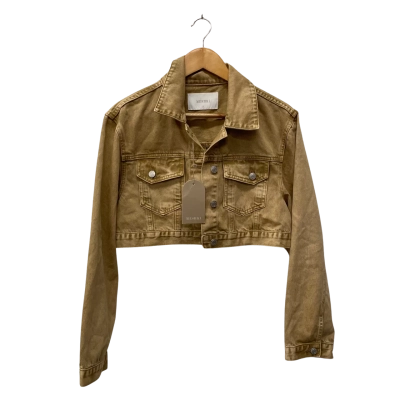 Meshki Womens  Size S Cropped Jacket tan acid wash