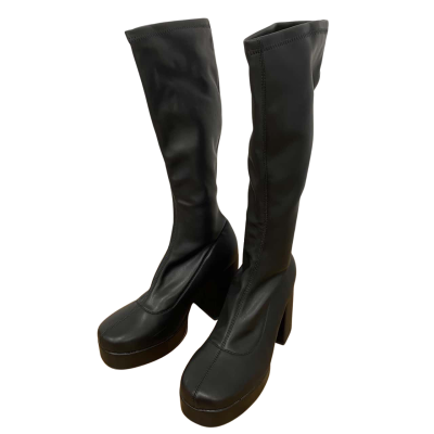 Betts Preach Block Heel Knee High Boots Size 10 Black  