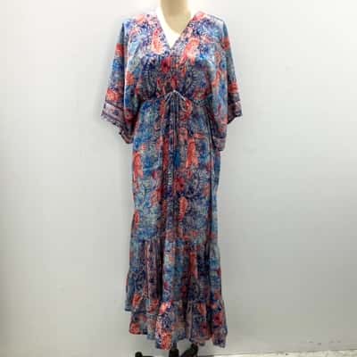 Silk design Womens  Size L Floral Dress / Free Size Dress / Maxi Dress Floral / Multicoloured 