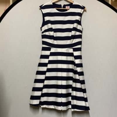 Leona Women’s Dress Size 10 Navy Blue / White