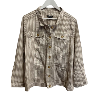 Autograph Womens  Size 20 Beige / Striped Linen Denim Jacket