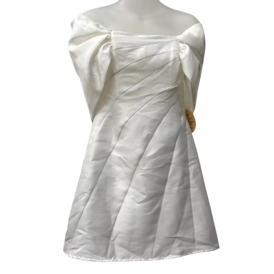  Azzurielle - Off Shoulder White Mini Dress Size 10
