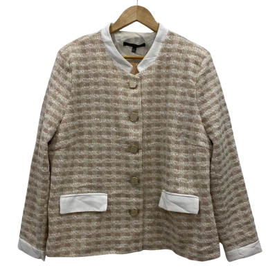 Liz Jordan Women's Jacket Size 18 Beige / Checked / White RRP$200